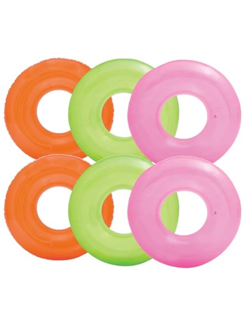 Inflatable Swim Tubes Pool Floats Transparent Floating Rings Adult 6 Pack Beach